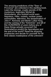 The Complete Prophecies of Nostradamus achterzijde