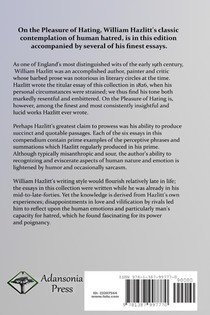On the Pleasure of Hating achterzijde