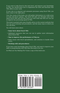 Excel VBA - A Step-by-Step Comprehensive Guide on Excel VBA Programming Tips and Tricks for Effective Strategies achterzijde