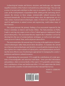 Technologies for Prehistoric and Historic Preservation achterzijde