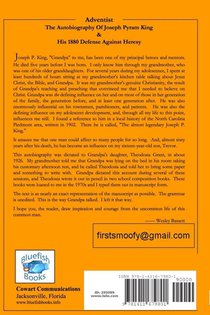 Adventist: The Autobiography Of Joseph Pyram King achterzijde