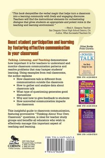 Talking, Listening, and Teaching achterzijde