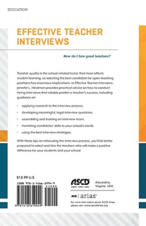 Effective Teacher Interviews achterzijde