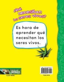 Qu necesitan los seres vivos? (What Do Living Things Need?) achterzijde