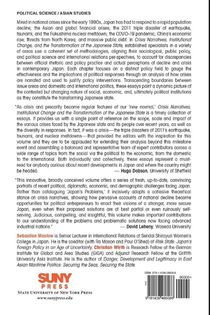 Crisis Narratives, Institutional Change, and the Transformation of the Japanese State achterzijde