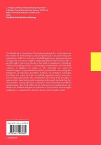 Handbook of Quantitative Criminology achterzijde