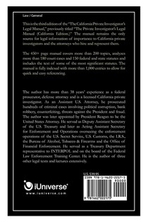 The California Private Investigator's Legal Manual (Third Edition) achterzijde