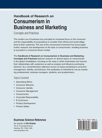 Handbook of Research on Consumerism in Business and Marketing achterzijde
