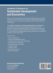 Handbook of Research on Sustainable Development and Economics achterzijde