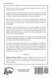 The Toxicology of Essential and Nonessential Metals achterzijde