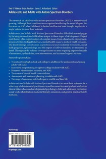 Adolescents and Adults with Autism Spectrum Disorders achterzijde