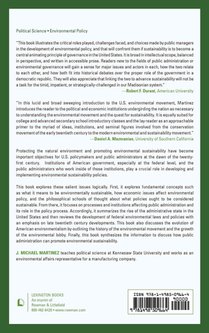 Environmental Sustainability and American Public Administration achterzijde