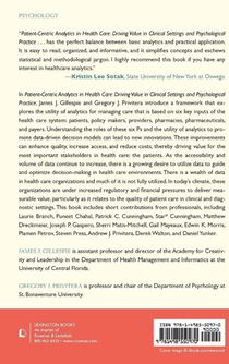 Patient-Centric Analytics in Health Care achterzijde