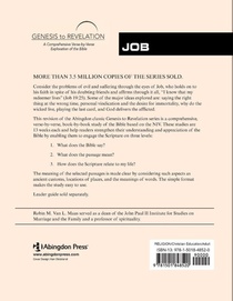 Genesis to Revelation: Job Participant Book [Large Print] achterzijde
