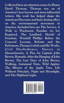 The Selected Essays of Henry David Thoreau achterzijde