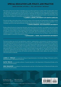 Evidence-Based Practices for Supporting Individuals with Autism Spectrum Disorder achterzijde