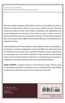 Historical Dictionary of French Literature achterzijde