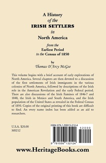 History of the Irish Settlers in North America from the Earliest Period to the Census of 1850 achterzijde