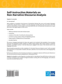 Self-Instruction Materials on Non-Narrative Discourse Analysis achterzijde
