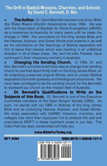 The Drift in Baptist Missions, Churches, and Schools achterzijde