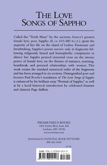 The Love Songs of Sappho achterzijde