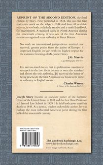 Commentaries on the Conflict of Laws, Foreign and Domestic, in Regard to Contracts, Rights, and Remedies, and Especially in Regard to Marriages, Divorces, Wills, Successions, and Judgments. Second Edition. Revised, Corrected and Greatly Enlarged (1841) achterzijde