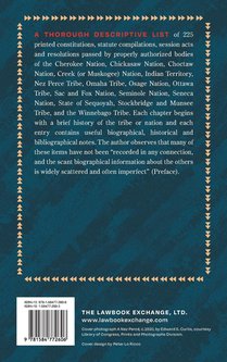 A Bibliography of the Constitutions and Laws of the American Indians [1947] achterzijde