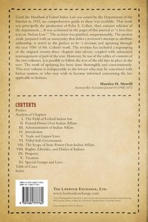 Federal Indian Law (1958) achterzijde