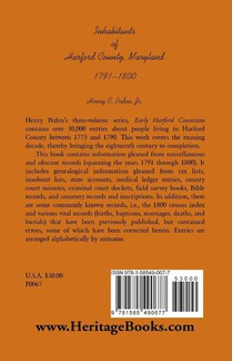 Inhabitants of Harford County, Maryland, 1791-1800 achterzijde