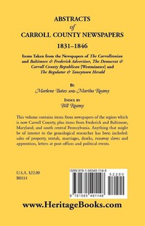 Abstracts of Carroll County Newspapers, 1831-1846 achterzijde