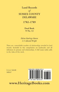 Land Records of Sussex County, Delaware, 1782-1789 achterzijde