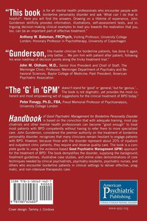 Handbook of Good Psychiatric Management for Borderline Personality Disorder achterzijde
