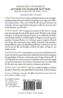 Letters on Familiar Matters (Rerum Familiarium Libri), Vol. 1, Books I-VIII achterzijde