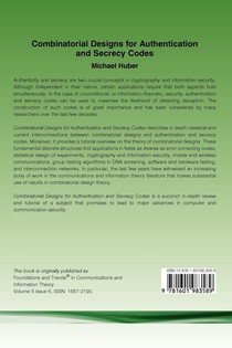 Combinatorial Designs for Authentication and Secrecy Codes achterzijde