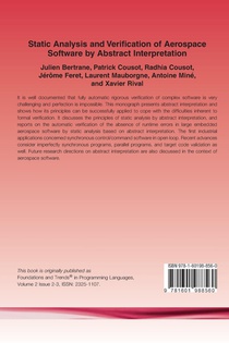 Static Analysis and Verification of Aerospace Software by Abstract Interpretation achterzijde