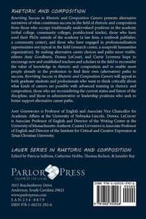 Rewriting Success in Rhetoric and Composition Careers achterzijde