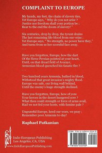 A Selection of Armenian Poems achterzijde