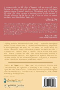 The Philosophy of Jonathan Edwards achterzijde