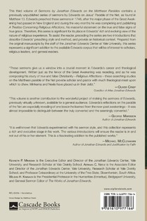 Sermons by Jonathan Edwards on the Matthean Parables, Volume 3 achterzijde