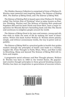 The Science of Wallace D. Wattles, The Science of Getting Rich, The Science of Being Great, The Science of Being Well achterzijde