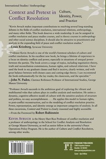 Context and Pretext in Conflict Resolution achterzijde