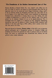 Instructions for the Government of Armies of the United States in the Field achterzijde