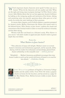 What Matters in Jane Austen? achterzijde