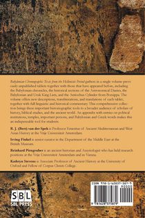 Babylonian Chronographic Texts from the Hellenistic Period achterzijde
