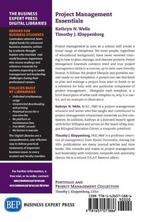 Project Management Essentials achterzijde