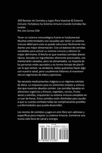 100 Recetas de Comidas y Jugos Para Impulsar El Sistema Inmune achterzijde