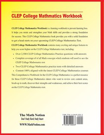 CLEP College Mathematics Workbook achterzijde