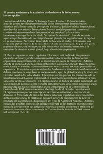 El Comiso Autonomo Y La Extincion de Dominio En La Lucha Contra La Corrupcion achterzijde