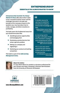 Entrepreneurship Essentials You Always Wanted To Know achterzijde