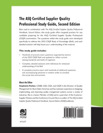 The ASQ Certified Supplier Quality Professional Study Guide achterzijde
